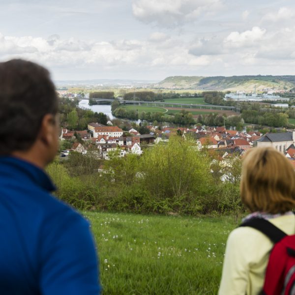 Blick von der Wallburg bei Eltmann auf den Maindurchbruch zwischen den Haßbergen (rechts im Bild) und dem Steigerwald (links im Bild). Foto: Andreas Hub