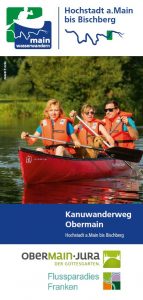 Titel Faltblatt Kanuwanderweg Obermain 2017. Foto: Thomas Ochs. Logo: Tourismusverband Franken