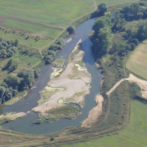 Renaturierte Regnitzschleife bei Hirschaid 2004. Foto: Wasserwirtschaftsamt Kronach