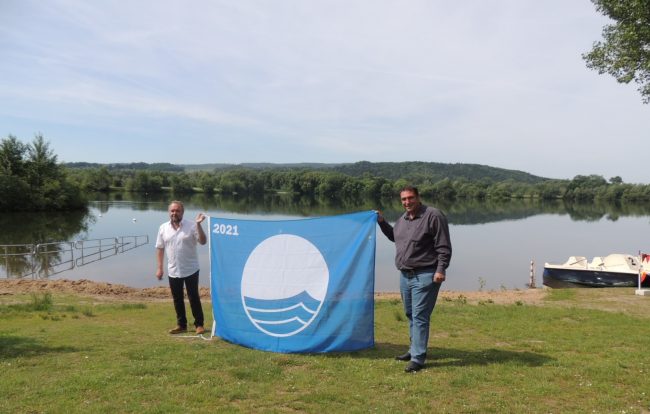 Rudufersee Schwürbitz Blaue Flagge 2021. Foto: Gemeinde Michelau i.OFr.