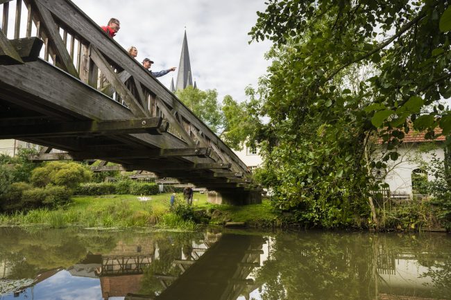 Die Mühlenbrücke in Baunach auf dem Sieben-Flüsse-Wanderweg. Foto: Andreas Hub