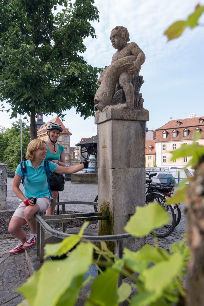 Öffentlicher Trinkwasserbrunnen in Bamberg am Kranen. Foto: M. Hammrich/Frankentourismus Öffentlicher Trinkwasserbrunnen in Bamberg am Kranen. Foto: M. Hammrich/Frankentourismus