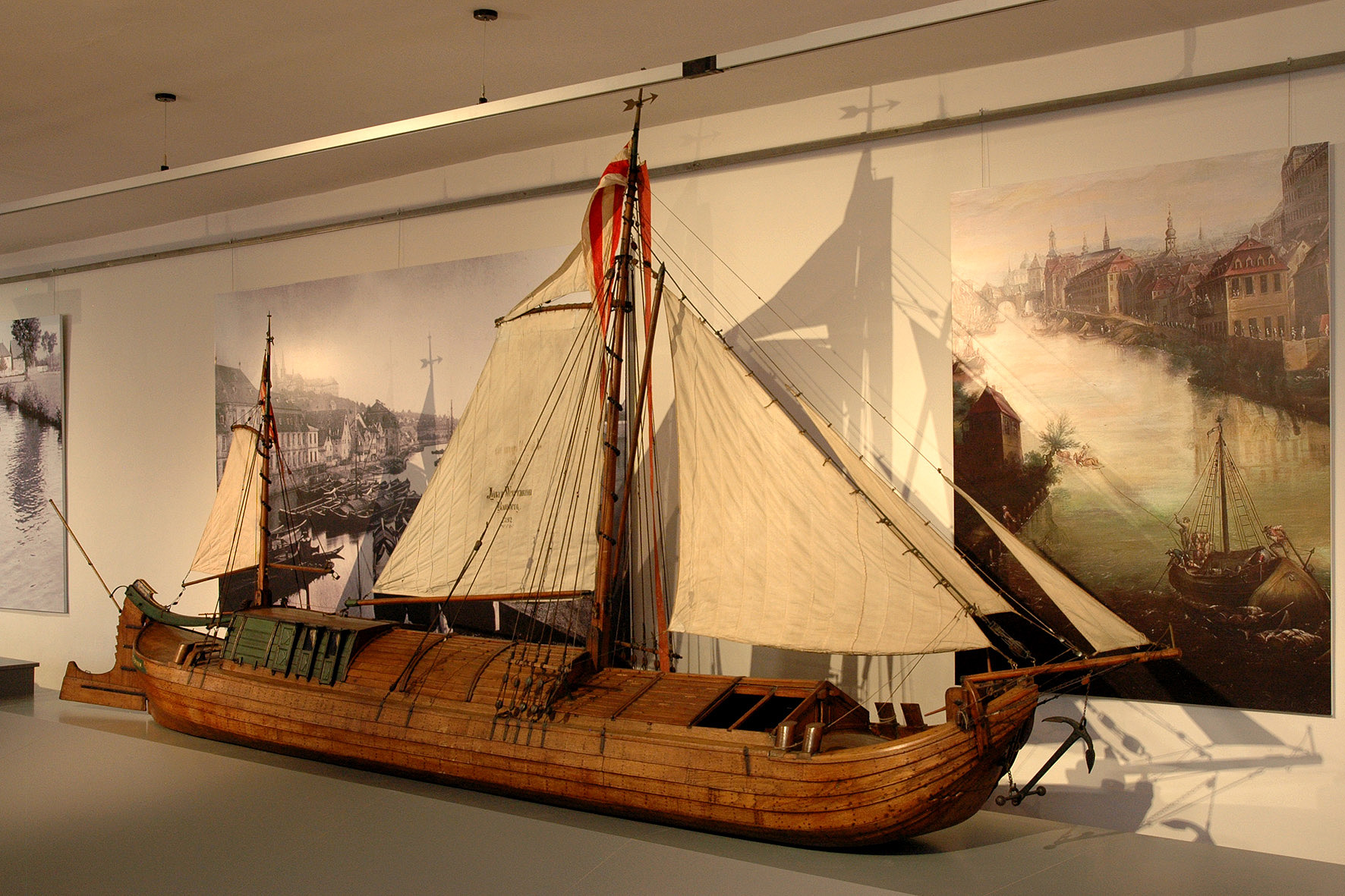 Großes Schiffmodell. Diese sogenannten Rangschiffe hatten das Recht, von Bamberg ab Waren auch auf dem Main zu transportieren. Foto: Chr. Schmitt